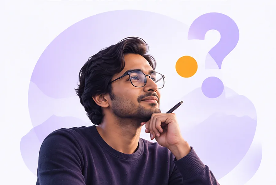 Illustration representing curiosity and questioning